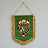 McKinnon Hunting Modern Tartan Crest Wall Hanging Banner - Wood Pole